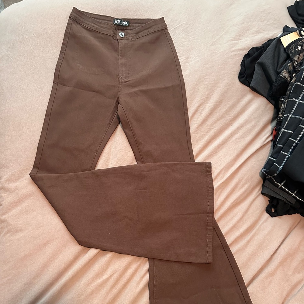 Elegant Brown Flare Jeans for Women